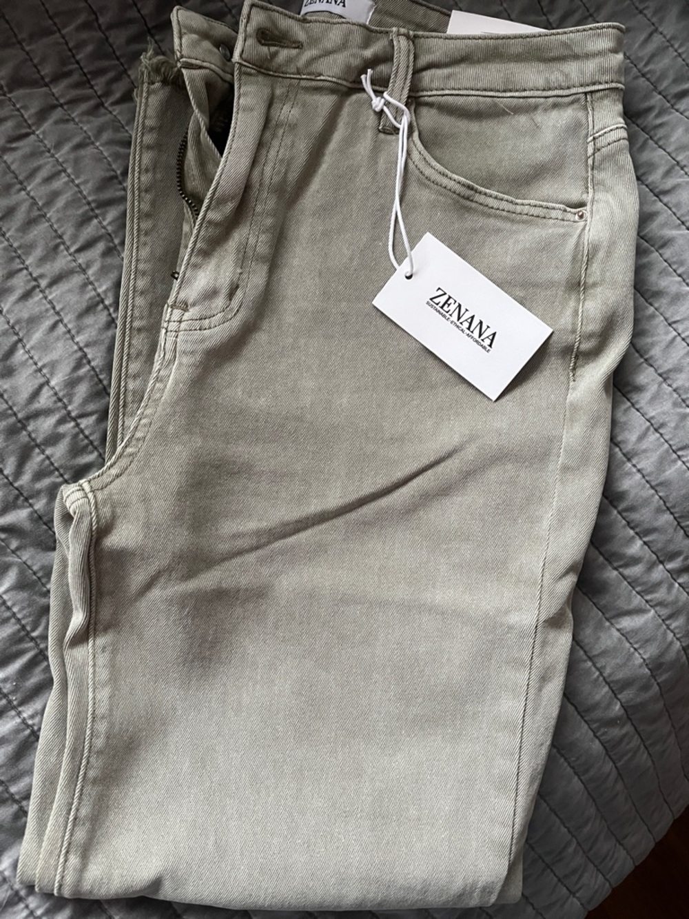 Zenana Outfitters Light Olive Green Casual Pants
